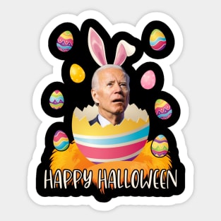 Funny Joe Biden Happy Halloween Easter Bunny Sticker